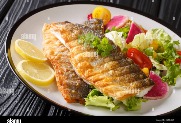 Loup de mer juste grillé