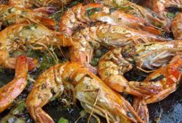 Gambas tigrées à la plancha