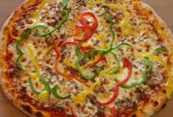 MEXICAINE:TOMATE-FROMAGE-CHAMPIGNONS-VIANDE HACHEE-POIVRON