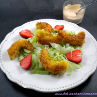 Salade de gambas juste panées