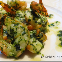 Queue de gambas persillées à l'huile d'olive vierge